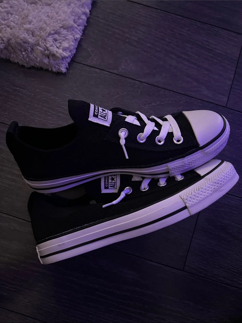 Women’s Converse Low Top Sneakers - Black and White